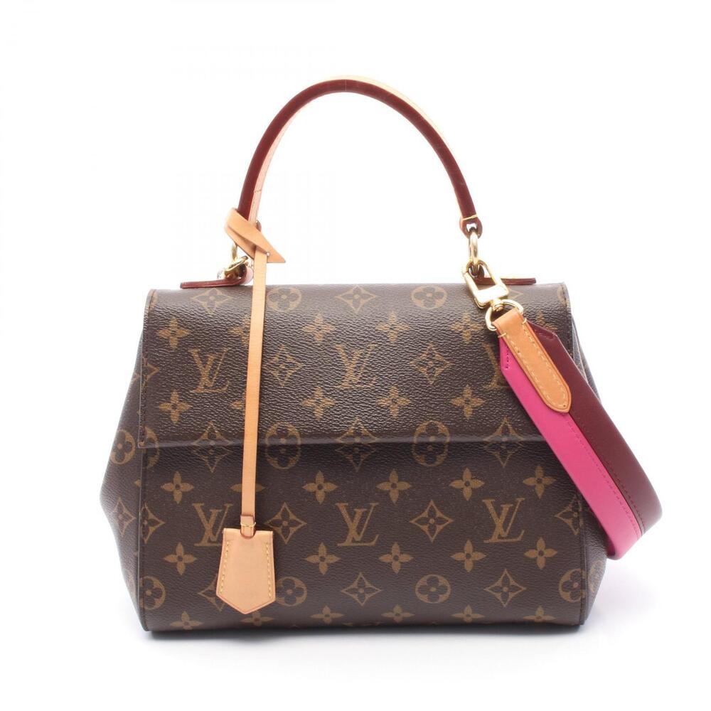 Louis Vuitton Cluny Monogram Rose Pink Handbag Canvas Leather Brown
